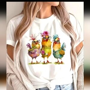 New! Spring🐓 Chick's💐 Soft🐓  T-Shirt! Size (Small)! NIP.🐓💖